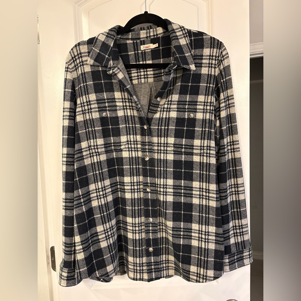 Faherty Black and Cream button down shirt